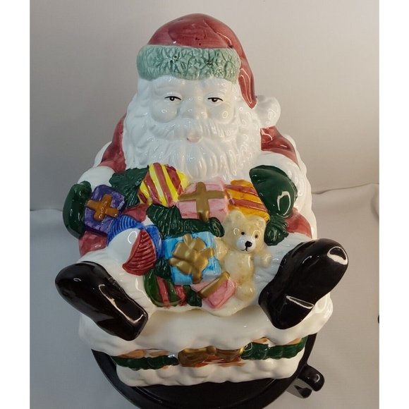 WORLD BAZAR INC, SANTA CLAUSE COOKIE JAR MADE IN CHINA 11'X7'X7' SMALL CHIP SEE - Picture 2 of 7